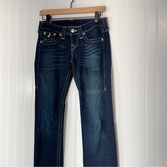 True Religion Billy Straight Leg Jeans 26 Classic Thick Stitch Flap Pocket Y2K - Picture 2 of 11